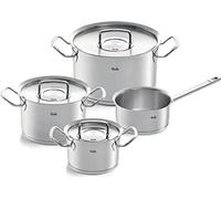 Fissler Original-Profi Collection / Set de casseroles en acier inoxydable, 4 pièces, Casseroles avec couvercle en métal (3 casseroles, 1 marmite sans couvercle) - Induction