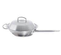 Fissler Original-Profi Collection Wok en Acier Inoxydable (Ø 30 cm), Poêle Asiatique Non Revêtue avec Queue Et Couvercle Métallique, Tout Type de Feu Y Compris l’Induction