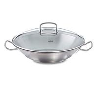 Fissler Original-Profi Collection / Wok En Acier Inoxydable (Ø 35 Cm), Non Revêtu, Poêle Asiatique Avec Couvercle En Verre, Tous Types de Cuisinières - Également à Induction
