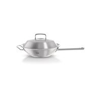 Fissler Original-Profi Collection Wok en Acier Inoxydable (Ø 30 cm, 4,1 l) à Queue avec Couvercle Métallique, Non Revêtu - Compatible Induction