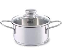 Fissler Petit Faitout en Acier Inoxydable (Ø 14 cm, 1 l), pour Collation/Petites Bouchées, avec Couvercle en Verre, Compatible Induction, Argenté