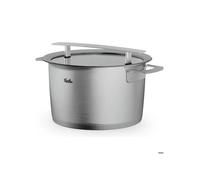 Fissler Phi Collection Marmite haute (24 cm, 6,5 l) avec couvercle en verre - Casserole extra large en acier inoxydable, adaptée à l'induction, économe en énergie, de qualité supérieure, fabriquée en