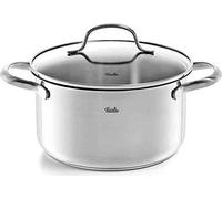 Fissler San Francisco / Casserole en acier inoxydable (3,3 L - Ø 20 cm) avec couvercle en verre, bord verseur, échelle de mesure - induction