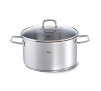Fissler Viseo Faitout en Acier Inoxydable (5,7 l - Ø 24 cm) avec Couvercle en Verre, Échelle Graduée Intérieure, Bord Verseur, Compatible Induction, Économe en Énergie, pour Tous Types de Feu Y Compris l’Induction