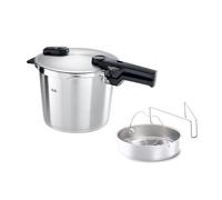 Fissler Vitaquick Autocuiseur (6 L, Diamètre 22 cm), avec Insert, en Acier Inoxydable, 2 Niveaux de Cuisson, Fabriqué en Allemagne, Induction