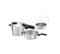 Fissler Vitaquick Premium Lot de 2 autocuiseurs 22 cm (autocuiseur de 4,5 l + poêle à frire rapide de 2,5 l, diamètre) avec insert, 2 niveaux de cuisson, fabriqués en Allemagne