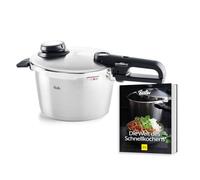 Fissler, Vitavit® Premium Autocuiseur (4,5 L, Ø 22 cm), 4 niveaux de cuisson dont cuisson vapeur, panier vapeur & livre offert en allemand, induction, Made in Germany