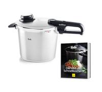 Fissler, Vitavit® Premium Autocuiseur (6 L, Ø 22 cm), 4 niveaux de cuisson dont cuisson vapeur, panier vapeur & livre offert en allemand, induction, Made in Germany