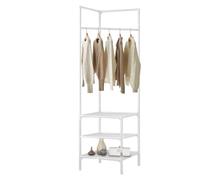 Fisssure Porte-manteau d'angle en métal, portant à vêtements - Porte-manteau d'angle en métal robuste - Porte-chaussures multifonction pour couloir, buanderie, chambre à coucher