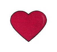 Fissure Paillasson en forme de noix de coco, paillasson original en forme de noix de coco avec support antidérapant en PVC, Taille 60 x 50 x 1,5 cm, (Cœur, Rouge)