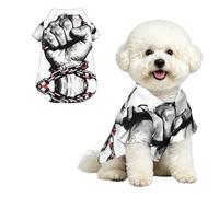 Fist Chain Brotherhood XL Chemise hawaïenne pour petits chiens - Tenue d'été mignonne pour la plage pour chiot - Vêtement doux et respirant avec boutons