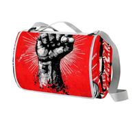 Fist Couverture de pique-nique extra large avec poignée de transport pliable et portable 150 cm x 145 cm Couverture de pique-nique camping pour camping, parc, jardin, plage, extérieur