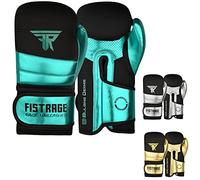 FISTRAGE Gants de boxe en cuir métallique pour entraînement MMA, Muay Thai, kickboxing, sparring, gants d'entraînement pour homme et femme, vert fluo/noir, 283,5 g