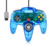 FISUPER Manette de jeu classique filaire pour console N64 Bleu clair