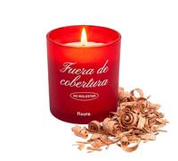 Fisura Bougie parfumée originale "Hors couverture" dans un verre - Bougie de soja avec parfum bois - Avec boîte cadeau - 40 heures de durée de vie - 470 grammes - Cadeau original.