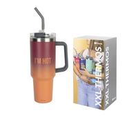 fisura. - Bouteille d'eau thermique de 1,2 litres. Grande bouteille thermique. Sans BPA. Garde au froid pendant 24 heures et au chaud pendant 12 heures. Paille incluse. 9,8 x 27,8 (Hot, sfumato)
