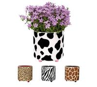 Fisura - Cache-Pot Vache Original en céramique. Pot décoratif intérieur avec Pieds. Idéal pour Plantes Grasses, succulentes et Petites Fleurs. 13 x 12,5 cm.