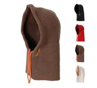 Fisura - Cagoule Femme Marron “Hot Ideas”. Accessoire Femme Chaude et Originale, idéale pour l’Hiver. Design Unique en Tricot avec Capuche intégrée. Écharpe Hiver pour Un Look Cosy et Fun.