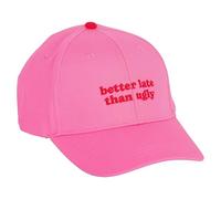 Fisura - Casquette Baseball Rose Originale “Better Late Than Ugly”, Casquette été réglable Boucle métal Broderie, Accessoire Femme Homme, Taille Unique Confortable Sport