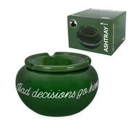Fisura - Cendrier anti-vent avec message. Cendrier original (Bad decisions, vert)