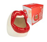 Fisura - Cendrier original en forme de lèvres rouges. Cendrier drole à offrir en cadeau. Cendrier d'extérieur lèvres. Fabriqué en céramique. Mesures : 9,5 x11,5x12.