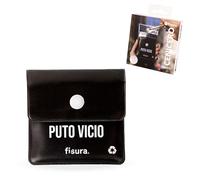 Fisura - Cendrier portable “Puto vicio”. Petit accessoire pratique pour voiture, balades et sorties. Pochette à cendres originale, réutilisable et compacte. 8 x 8 cm.