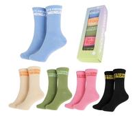 fisura. - Chaussettes drôles f*cking week. Lot de 5 chaussettes drôles unisexes. Chaussettes originales pour hommes. Chaussettes en coton imprimé
