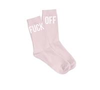 fisura. - Chaussettes originales pour femmes avec message F*** off en rose. Chaussettes pour le cadeau. Une paire de chaussettes hautes. Composition : coton et polyester. Taille : 35-41.