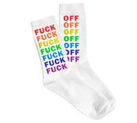fisura. - Chaussettes originales pour hommes avec message F*** off Rainbow. Chaussettes pour le cadeau. Une paire de chaussettes hautes. Composition : coton et polyester. Taille : 41-45.