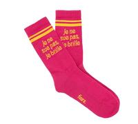 fisura. - Chaussettes originales unisex “Brille” rose. Chaussettes cadeau. Chaussettes hautes roses. Chaussettes avec message en français. Chaussettes en coton et polyester. Taille unique.