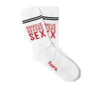 Fisura Chaussettes originales unisexes « Remove Before » de couleur blanche. Chaussettes offertes. Paire de chaussettes hautes. Composition : coton et polyester. Taille unique., Off, pêche, M