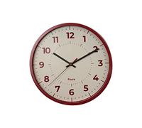 Fisura. CL1848 ABS et Verre Horloge Murale Originale Rouge sans tic-tac, 1 Pile AA, 30cm Diamètre