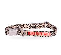 Fisura - Collier Chien réglable “Born to be Wild”, Collier Nylon Petit Chien avec Boucle Zinc Fermeture Rapide, Accessoire Animaux Confortable résistant, Largeur 1,5 cm Promenade