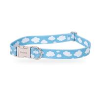 Fisura - Collier Chien réglable Motif Nuages, Collier Nylon Petit Chien avec Boucle Zinc Fermeture Rapide, Accessoire Animaux Confortable résistant, Largeur 1,5 cm Usage Quotidien