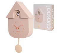 Horloge à coucou - FISURA - Beige et orange - 21,5 x 8 x 41,5 cm - Design contemporain - 3 Piles AA non incluses