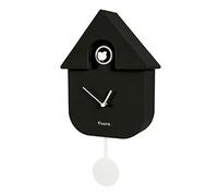 fisura. - Coucou Horloge Noir et Blanc. Coucou Murale. Pendule Murale Originale. 3 Piles AA Non incluses. 21,5x8x41,5. Plastique ABS.