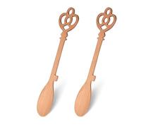 Fisura - Cuillère de cuisine originale en forme de clé. Set de 2 spatules pour la cuisine en forme. Cuillère en bois de hêtre. Accessoires de cuisine résistants à la chaleur. (Clé du château)