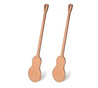 Fisura - Cuillère en bois originale en forme de guitare. Set de 2 spatules pour la cuisine. Cuillère en bois de hêtre. Accessoires de cuisine résistants à la chaleur.