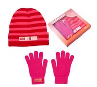 fisura. - Ensemble bonnet et gants femme “Better late than ugly”, set hiver rose avec bonnet original, gants tactiles, idée cadeau amusante, 2 pièces confortables