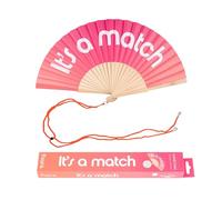 Éventail original - Fisura - Éventail moderne “It's a match"" rose dégradé. Avec cordon pour éventail. Cadeau original. 42,5 x 23