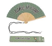 Fisura - Éventail en Bois « Take It Easy », éventail à Main Moderne Vert, Accessoire été Tendance avec dragonne Incluse, idée Cadeau Originale, 42,5 x 23 cm