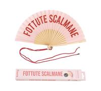 Fisura - Éventail Original avec Le Message “F*ttute scalmane”. Éventail Moderne en Bois et Amusant. Éventail Rose. Éventail avec Cordon pour éventail. Dimensions : 42,5 x 23 cm.