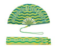 Fisura - Éventail Original avec Message “Je ne Sue Pas”. Accessoire en Bois Moderne et coloré. Ventilateur à Main pailleté argenté. Dragonne Incluse. Idée Cadeau Amusante. 42,5 x 23 cm