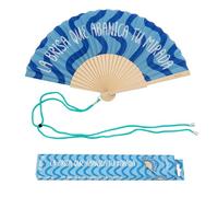 Fisura - Éventail Original avec Message “La Brisa Que abanica”. Accessoire en Bois Style Feria. Ventilateur à Main Bleu. Dragonne Incluse. Idée Cadeau Amusante. 42,5 x 23 cm