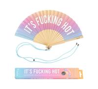 Éventail original avec message ""F****** hot"". Éventail phosphorescent. Éventail dégradé de couleurs. 42,5 x 23 - FISURA