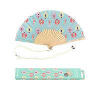 Fisura - Éventail Original nageurs. Eventail en Bois Moderne et Amusant. Éventail Vert Menthe. Éventail avec Cordon pour éventail. Dimensions : 42,5 x 23. Matériau : Bois et Textile.