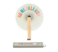 fisura. - Éventail pliable avec message No Me Da La Vida. Éventail pliable original en papier. Pai pai multicolore. Détail de mariage pour invités. Cadeau fête ou cérémonies.