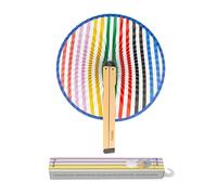 Fisura - Éventail pliable multicolores. Éventail pliable original en papier. Pai pai multicolore. Détail de mariage pour invités. Cadeau fête ou cérémonies.