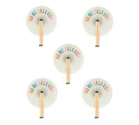 fisura. - Éventail pliable noir Dolce Vita. Accessoire élégant en papier. Pai pai bicolore noir et blanc. Cadeau de mariage pour convives. Parfait pour fêtes ou cérémonies. Lot de 5 unités.