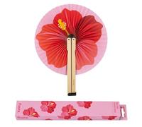 Fisura - Éventail Pliable Papier Motif Fleur, éventail Main Original Style pai pai Rose, Accessoire Mariage invités élégant, idée Cadeau fête cérémonie été décoratif
